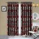 Prime Linens Floral jacquard Fully Lined Pencil Pleat Pair Curtains with 2 Tie Backs Living Room Bedroom Window Modern Panels Curtains (Red, W 66''x L 90'')
