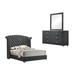 CDecor Home Furnishings Chantel Grey 3-Piece Queen Bedroom Set w/ Dresser & Mirror Upholstered in Brown/Gray | 66.25 H x 81 W x 86.75 D in | Wayfair