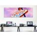 East Urban Home 'Sign, Las Vegas Nevada' Vintage Advertisement on Canvas in Black/Indigo/Pink | 16 H x 48 W x 1.5 D in | Wayfair