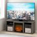 Red Barrel Studio® Nolyn TV Stand for TVs up to 60" with Electric Fireplace Included Wood in Green/Brown | Wayfair