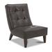 Side Chair - Steelside™ Galeno 28.35" Wide Tufted Side Chair Faux Leather in Brown | 37 H x 28.35 W x 37.8 D in | Wayfair