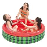 Northlight Seasonal 47" Inflatable Round 3 Ring Watermelon Kiddie Swimming Pool Plastic in Red | 12 H x 47 W x 47 D in | Wayfair
