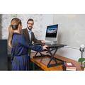 Rocelco Height Adjustable Standing Desk Converter w/ Built in Outlets Wood/Metal in Black | 40 W x 23.1 D in | Wayfair R DADRB-40-DMS