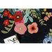 Black 18 x 18 x 0.38 in Area Rug - Rifle Paper Co. x Loloi Les Fleurs LES-03 Multi Rug Wool | 18 H x 18 W x 0.38 D in | Wayfair LESFLES-03BLML160S