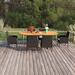 Winston Porter Patio Dining Set 7 Piece Table & Chairs Poly Rattan Wood/Wicker/Rattan in Black | Wayfair 58C7CCFC5B0D4BB7AEEEA24A1612E2CC