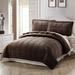 Gracie Oaks 3 Piece Box Quilted Micromink Bedspread 102" X 90" Polyester/Polyfill/Microfiber in Brown | Wayfair 730BDE26654E40AB90D8DE01DDFC98CC