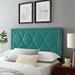 Greta Performance Headboard by Modway Upholstered/Velvet/Wood & in Blue | 26 H x 78.5 W x 3 D in | Wayfair MOD-6322-TEA