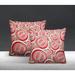 Bay Isle Home™ Pomme Pomegranate Indoor/Outdoor Square Pillow Polyester/Polyfill blend in Red/Brown | 15 H x 15 W x 4.3 D in | Wayfair