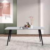 George Oliver 62.4" Dining Table Metal in White | 29 H x 62.4 W x 33.2 D in | Wayfair 6CED95EE050947C4B4D0B234FC82EF40