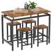 17 Stories Bar Table & Chairs Set, Industrial Dining Table Set For 4,Small Kitchen Table Wood Pub Bar Table Set, Dining Room Table Set For Small Space | Wayfair