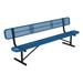 Arlmont & Co. Open Air Series Heavy Duty Portable Outdoor Bench w/ Back w/ Surface Mount, 8 Feet Metal in Blue/Black | 34 H x 96 W x 20 D in | Wayfair