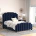 Willa Arlo™ Interiors Kearny Velvet Channel Tufted Bed Upholstered/Velvet in Blue | 59.5 H x 80.7 W x 87.8 D in | Wayfair