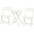 Outsunny - Salon de jardin bistro pliable - table ronde ø 60 cm avec 2 chaises pliantes - métal