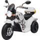 Moto électrique pour enfants scooter 3 roues 6 v 3 Km/h effets lumineux et sonores top case blanc