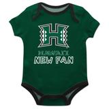 Infant Green Hawaii Warriors New Fan Bodysuit