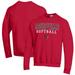 Men's Champion Red Louisville Cardinals Softball Stack Pullover Crewneck Sweatshirt