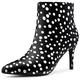 Allegra K Women's Polka Dots Stiletto Heel Ankle Boots Black 4 UK/Label Size 6 US