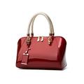 NICOLE & DORIS Fashion Women Handbag Patent Leather Bags Designer Top-handle Bags Shoulder Bags Crossbody Bag Elegant Clutches Evening Bags Wine Red