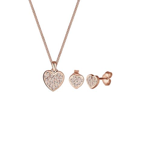 Elli – Elli Schmuckset Herz Kristalle 925 Silber Amour Schmuck-Set Damen