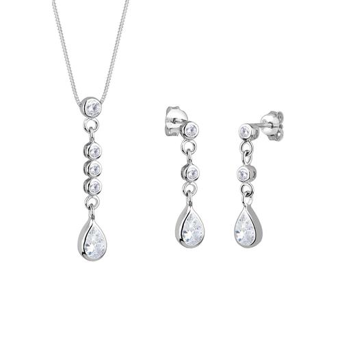 Elli – Elli Schmuckset Tropfen Zirkonia 925 Sterling Silber Schmuck-Set Damen