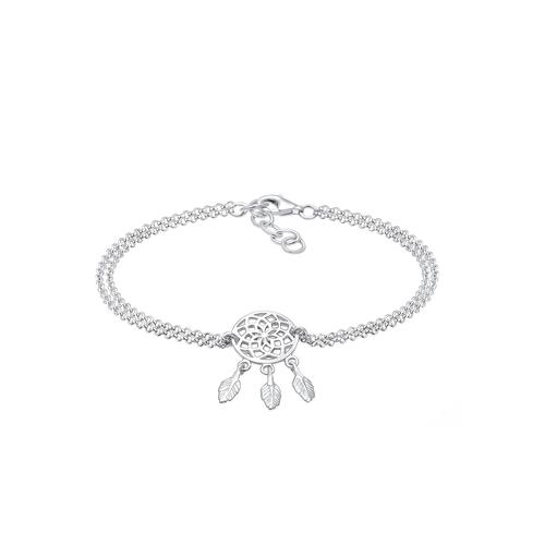 Elli - Boho Traumfänger Feder 925 Sterling Silber Armbänder & Armreife 1 ct Damen