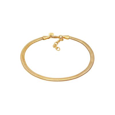 Elli PREMIUM Schlangenkette Flach Elegant 925 Silber rhodiniert goldfarben Damen Image
