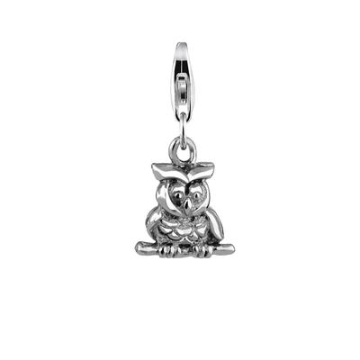 Nenalina - Eulen-Anhänger Boho Basic Kettencharm 925 Silber Charms & Kettenanhänger 1 ct Damen