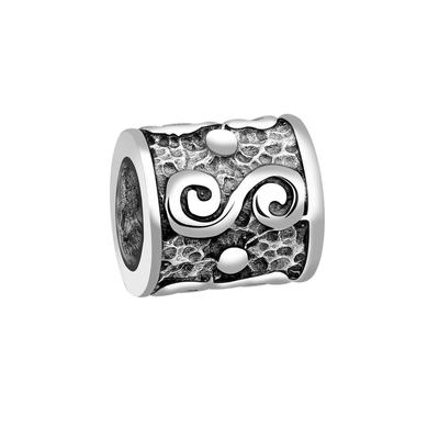 Nenalina - Bead Silberanhänger Oxid Welle 925 Sterling Silber Charms & Kettenanhänger 1 ct Damen