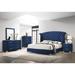 CDecor Home Furnishings Chantel Pacific Blue 2-Piece Upholstered Bedroom Set w/ Dresser Upholstered in Blue/Brown | Wayfair 223148Q-S2D