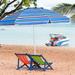 Gymax 79" Beach Umbrella Metal in Blue/Navy | 79 W x 79 D in | Wayfair GYM07590