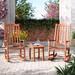 Frontera Americana Rocking Solid Wood Outdoor Chair 3 Piece Set Wood/Natural Hardwoods in Brown/White | Wayfair 223-1-1-ENS