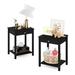 Red Barrel Studio® Montale Side Table w/ Drawer, Set Of 2 Oak Wood in Black | 22.52 H x 17.72 W x 15.55 D in | Wayfair