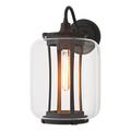 Hubbardton Forge Fairwinds Outdoor Sconce - Clear Glass Aluminum/Glass/Metal in Black | 14.7 H x 11.2 W x 9 D in | Wayfair 302553-1005