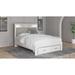 Union Rustic Hipscher Queen Storage Bed w/ Headboard Wood & /Upholstered/Polyester in Brown/White | 53 H x 63.5 W x 85.5 D in | Wayfair