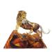 LIULI Crystal Art Crystal Eight Thousand Miles Tiger Glass in Black/Brown/Orange | 8.1 H x 11 W x 6.7 D in | Wayfair PEH183.ADAEJ