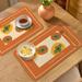 Umber Rea 2 Piece Leather Placemat Set Leather in Orange | 17.7 H x 17.7 W x 11.8 D in | Wayfair 05HQ7327IOI6BVMVT