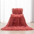 Mercer41 Botyo Luxury Sherpa Throw Blanket, Warm & Cozy Faux Fur Blanket For Couch Sofa Bed Faux Fur in Red | 90 W in | Wayfair