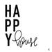 Trinx Happy House by Fearfully Made Creations - Wrapped Canvas Textual Art Canvas | 30 H x 30 W x 1.25 D in | Wayfair
