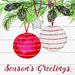 The Holiday Aisle® Season"s Greetings Ornaments 2886039 Canvas in White | 36 H x 36 W x 1.25 D in | Wayfair 76DF43ECE79F411F91BE483DF5E99AF7