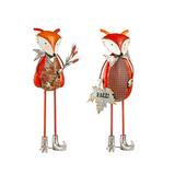 Arlmont & Co. Keegon Fall Fox 2 Piece Garden Statue Set Metal in Orange | 29.75 H x 7 W x 14.5 D in | Wayfair 6F7E5898820B43D8B5AF61E100220740