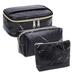 East Urban Home 3 Piece Portable Makeup Bag Set Plastic in Black | 3.5 H x 7.9 W x 6.3 D in | Wayfair 3031A8F74CA247ABBC48328AF6C11478