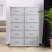 The Twillery Co.® Harpersville 10 Drawer Chest Wood/Metal in Gray | Wayfair C3A2E66207AE472ABA0FDF23F95F708E