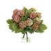 Primrue Hydrangeas & Magnolia Leaves Arrangement in Glass Vase w/ Acrylic Water Plastic/Polysilk | 16 H x 17 W x 17 D in | Wayfair