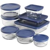 Prep & Savour Camile 8 Container Food Storage Set Glass in Blue | 16.06 H x 9.57 W x 8.07 D in | Wayfair 59743C098B4B4E27BA08B8DF850A2814