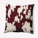 Gracie Oaks Moo Print Decorative Throw Pillow Square Down/Feather/Polyester in Red | 26 H x 26 W in | Wayfair 39BB06F60CF14D7A819A31051994A281