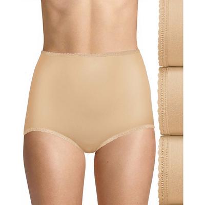 Bali Women's Skimp Skamp Brief 3-Pack (Size 8) Nude/Nude/Nude, Nylon,Spandex