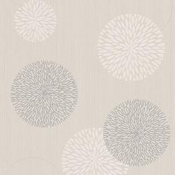 Bricoflor - Papier peint floral motif graphique Tapisserie beige crème originale idéal pour cuisine