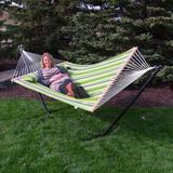 Sunnydaze Quilted Double Fabric 2-Person Hammock with 12-Foot Stand