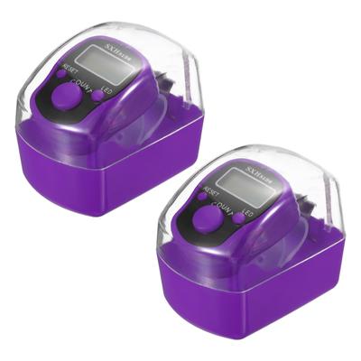 Finger Tally Counter 5 Digital LED Display with Case for Counting 2pcs - Purple