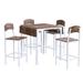 5-piece Counter Height Drop Leaf Dining Table Set with Dining Chairs